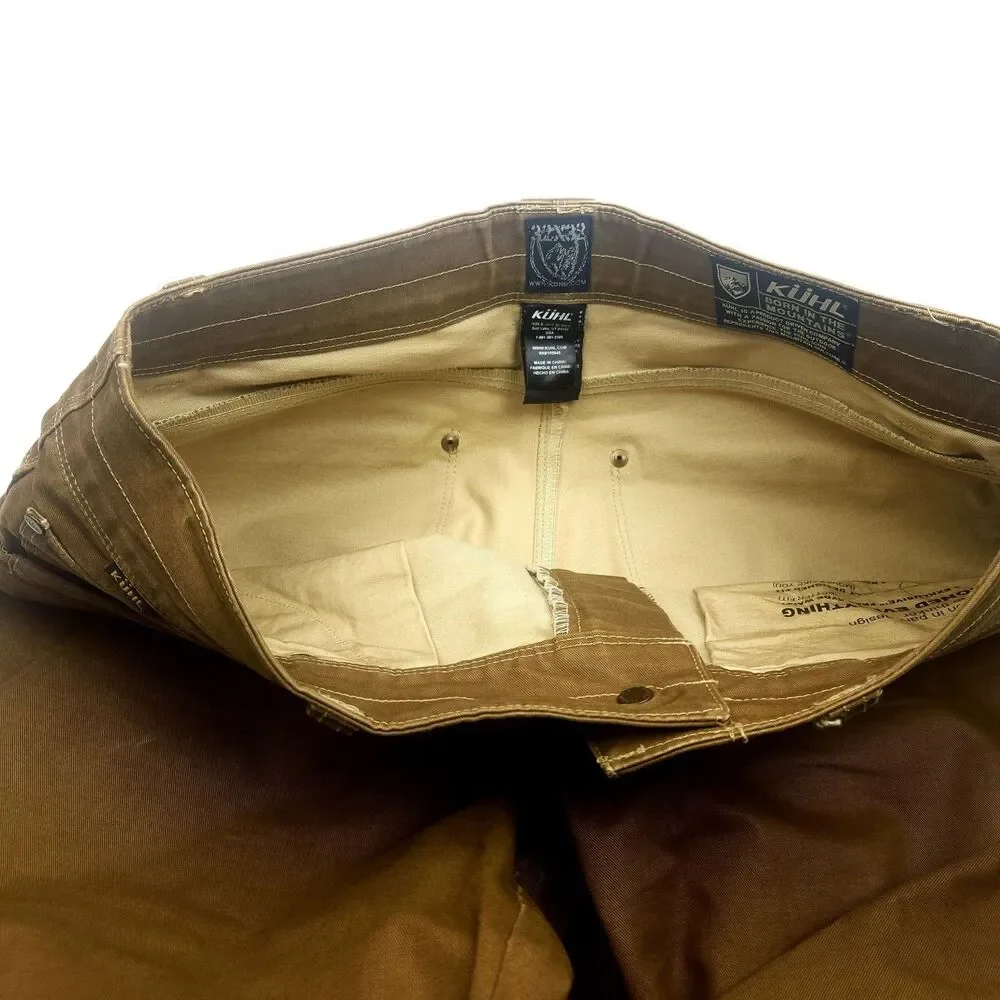 Kuhl Ryder Men's Pants 32x32 Brown Vintage Patina Dye for Hiking and Work EUC